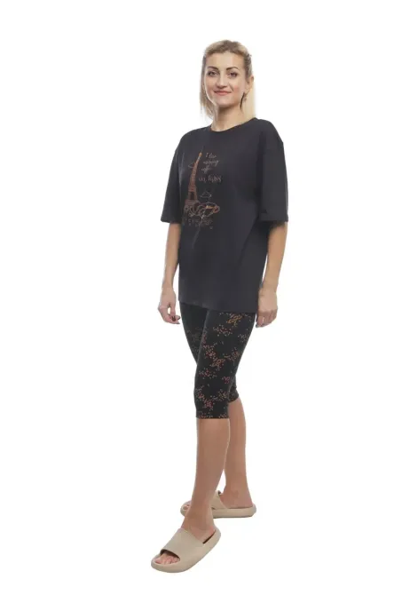 Пижама женская из хлопка Bono Кофе в Париже 2XL/3XL Киев - изображение 1