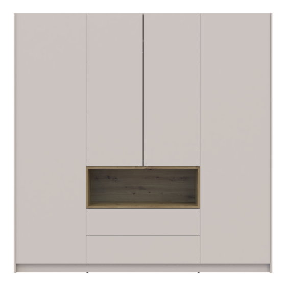 Шкаф для одежды с нишей Doros Дэйл 206х52х220 см Кашемир/Дуб артизан (DRS-011286) Днепр