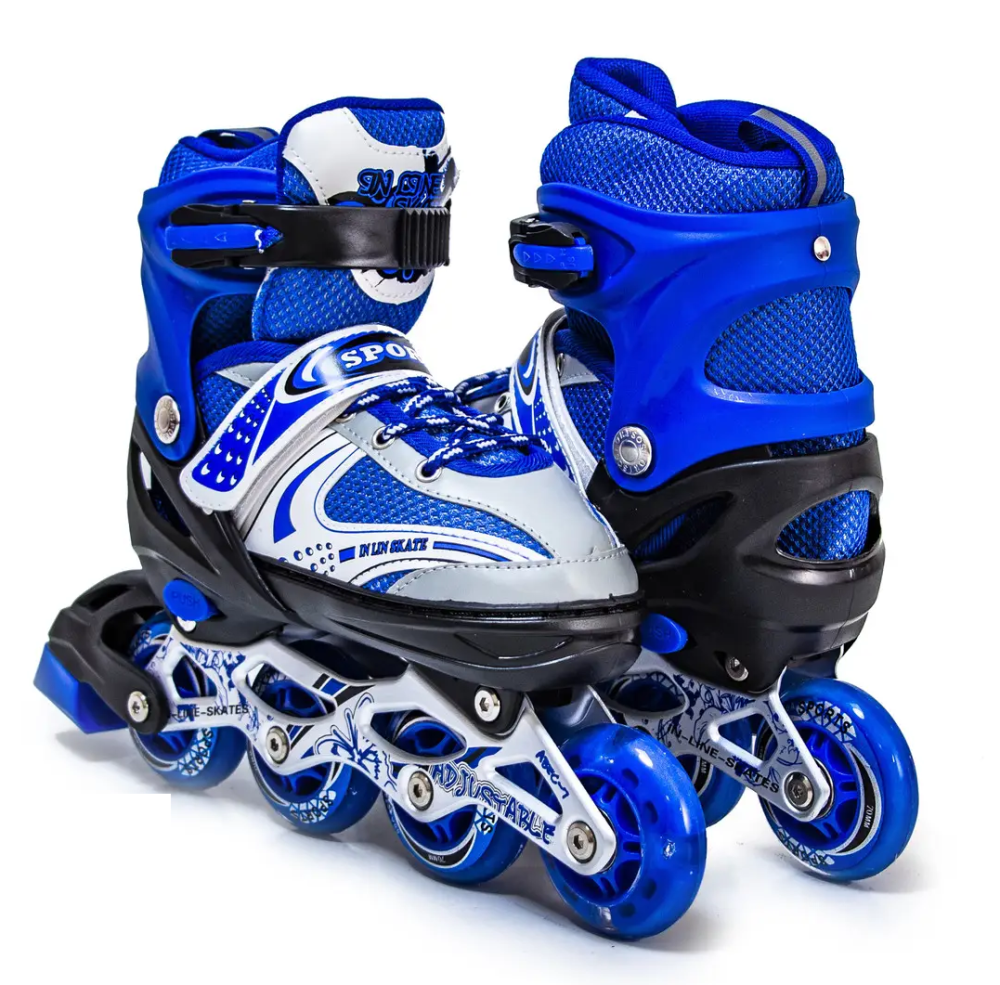 Ролики + наколенники + налокотники + защита на ладони Happy Синие, размер 38-41 Одесса - изображение 2