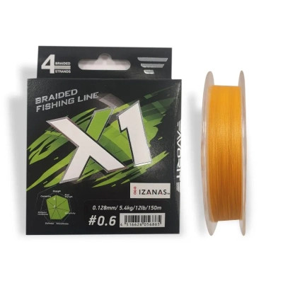 Шнур Favorite X1 PE 4x 150m 0.6/0.128mm 12lb/5.4kg Orange (1693.11.18) Винница - изображение 1