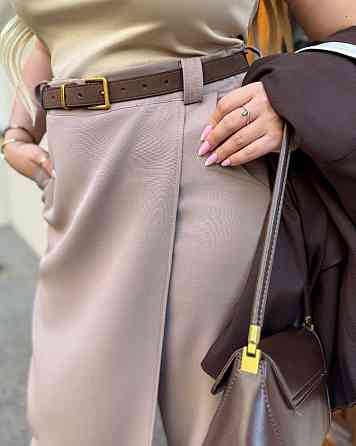 Женские базовые брюки с имитацией юбки костюмка Мокко, 52/54 Одесса