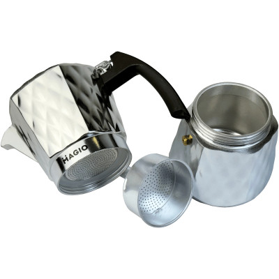 Гейзерная кофеварка Magio Блискучий металік 6 порцій 300 мл (MG-1004) Винница - изображение 3