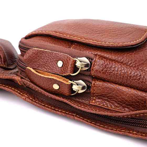 Мужская сумка через плечо из натуральной кожи Vintage 22960 Коричневый Киев
