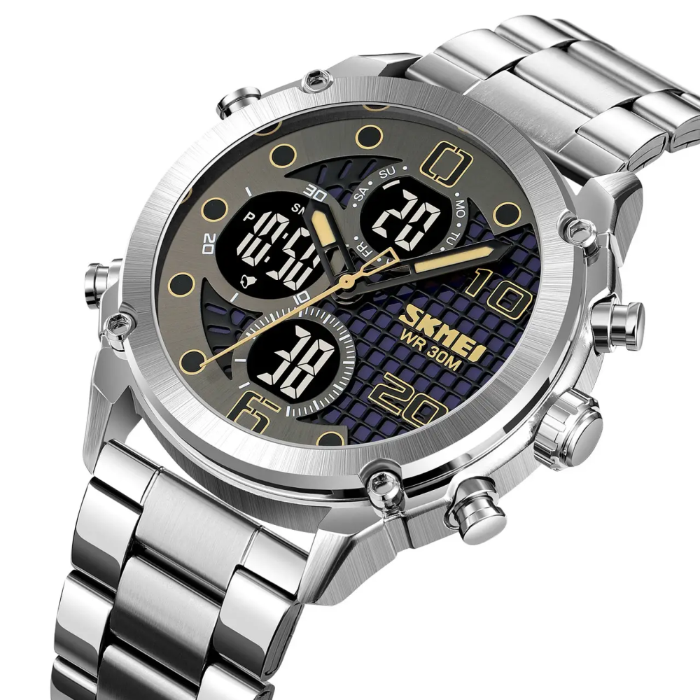 Чоловічий наручний годинник на сталевому браслеті Skmei 1975 (Сріблястий) Вінниця - фото 4