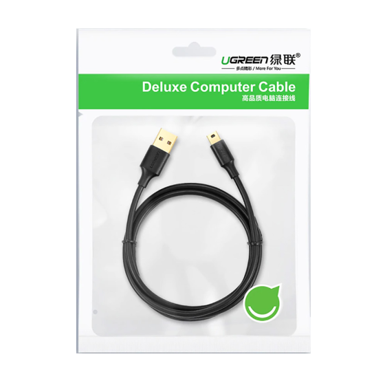 Кабель UGREEN USB 2.0 A Male to Mini 5 Pin Male Cable 2m (Black) Киев
