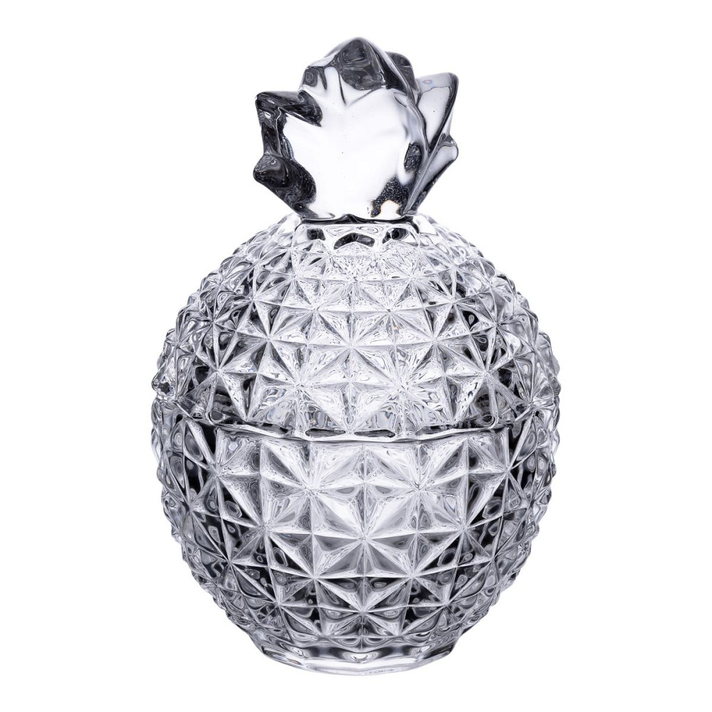 Yiwu Цукерниця з кришкою Ø9 см ваза цукерниця кругла скляна прозора ананас HP-4-112 Коломыя - изображение 1
