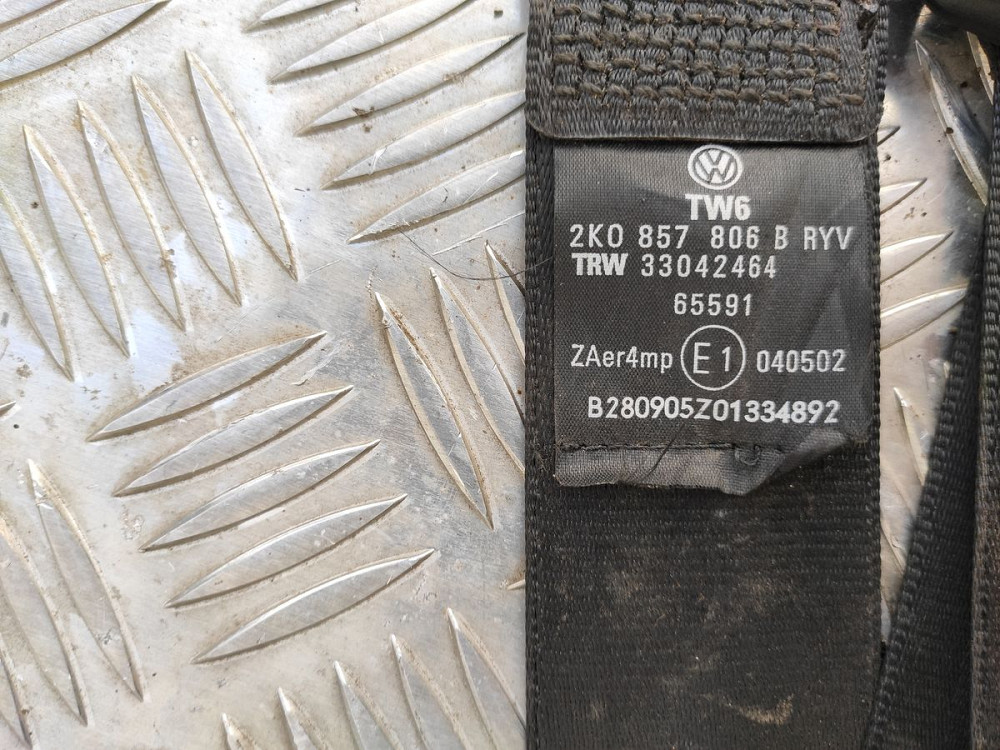 Ремінь безпеки передній правий VW Caddy 2004-2010 (2K0857806) Ковель - фото 2