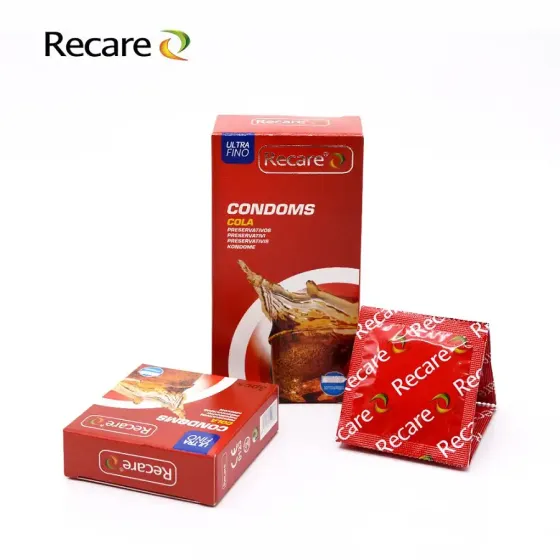 Презервативи Recare Cola Dotted&Ribbed Condoms 3 шт, з пухирцями та ребрами, аромат: Кола Львів