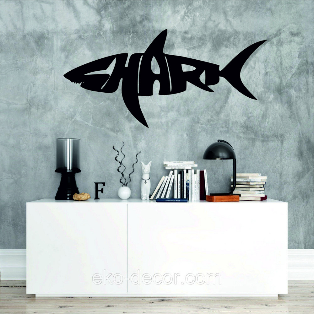 Декоративне настінне Панно «Shark» Декор на стіну 110*954 см, Чорний Київ - фото 5