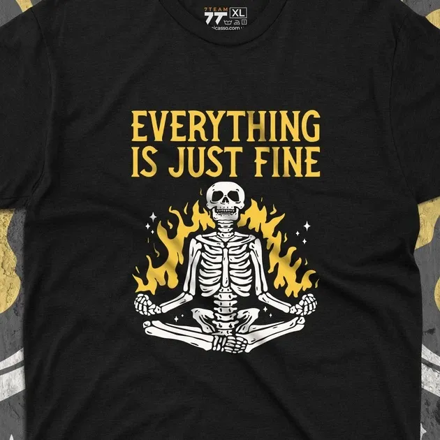 Футболка мужская с принтом Everythings is just fine Размер 48 Anime0345 Днепр - изображение 4