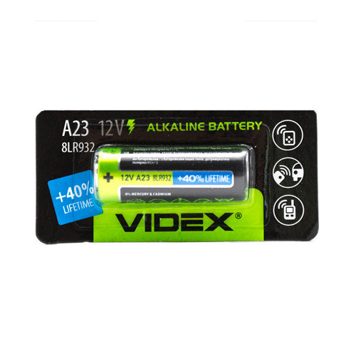 Батарейка Videx A23 12V 23A MS21 8LR932 алкалиновая 12В для пультов сигнализаций и электроники Киев - изображение 1