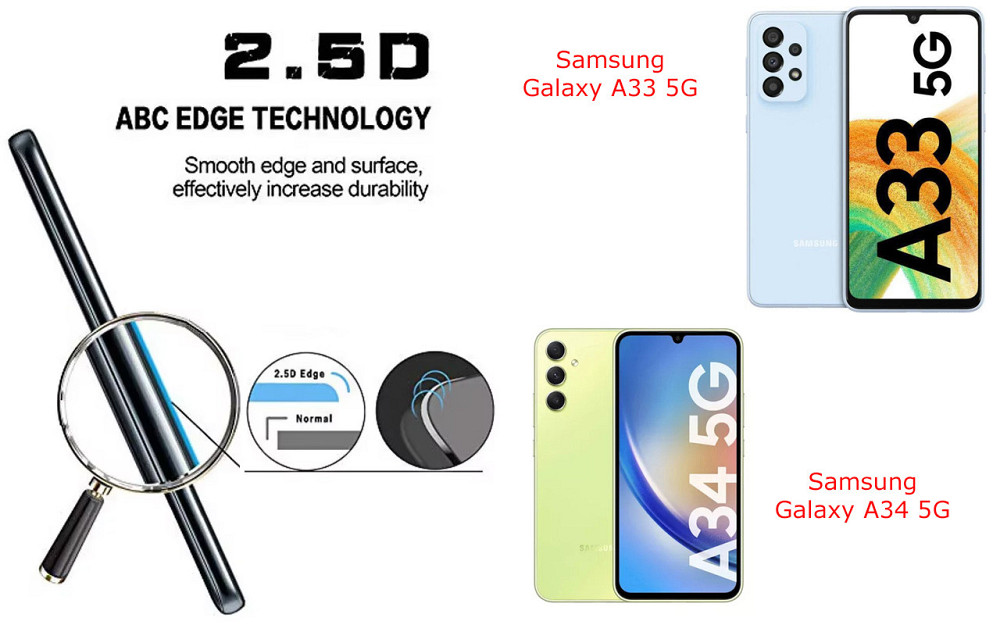 Захисне скло ArmorGlass для Samsung Galaxy A33 5G, Galaxy A34 5G – стійке до подряпин та ударів Київ - фото 2