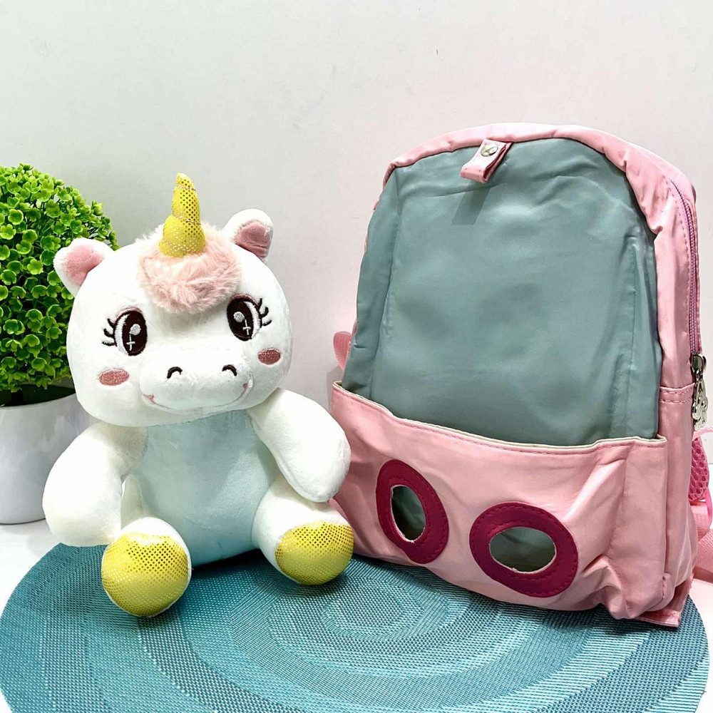 Рюкзак з м'якою іграшкою Єдиноріг 1 відділення 20см Рожевий (FG24032735B) Чернігів - фото 6