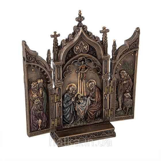 Статуетка Veronese "Різдво Ha" 20х22 см см, яка ґрунтується на історичному сюжеті з бронзовим покриттям 76727A4 Київ