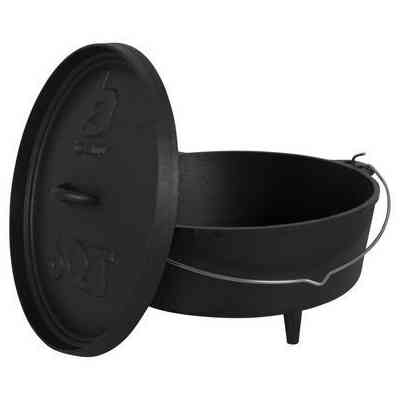 Котел туристичний Bo-Camp Dutch Oven Cast Iron 31 cm / 5 L Black (2122410) (DAS303290) Вінниця