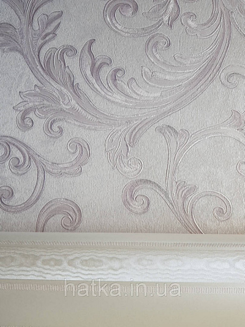 Шпалери вінілові на паперовій основі Sirpi Italian Silk 7 вензель бузковий великий основа під штукатурку Київ - фото 1