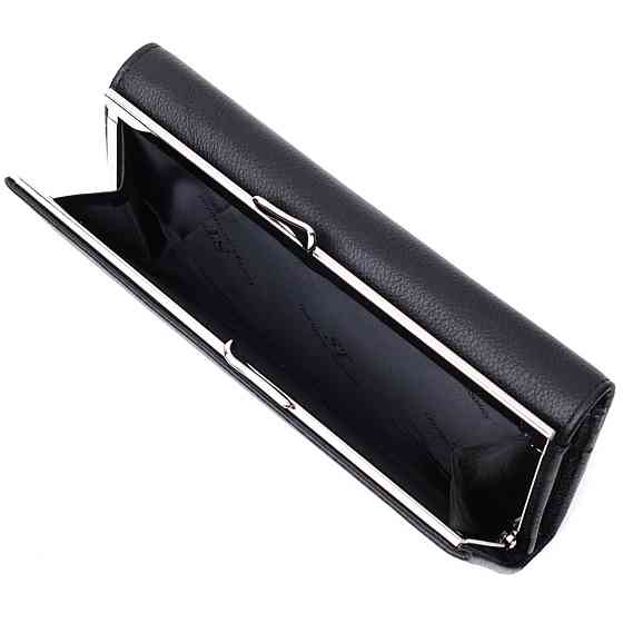 Добротное женское портмоне с карманом для монет из натуральной кожи ST Leather 22691 Черный Киев