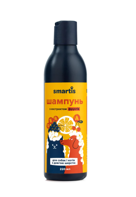 Гигиенический шампунь для собак и кошек с длинной шерстью Смартис Smartis с экстрактом фруктов 220 мл Винница - изображение 1