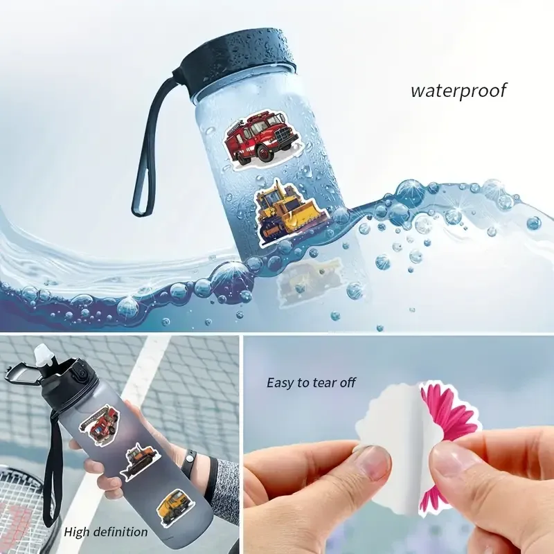 Набор стикеров «Транспорт и спецтехника» – 52 штуки, водостойкие ПВХ наклейки Киев - изображение 8