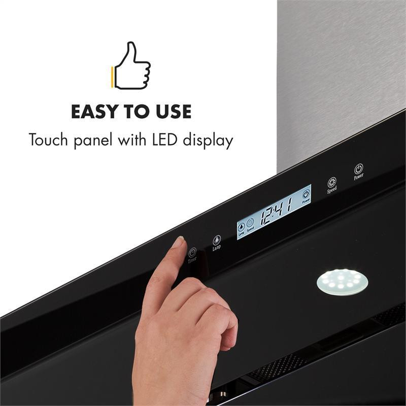 Острівна витяжка Valeria 90 см 6503/год витяжка touch LED скло неіржавка сталь чорний (Німеччина, читати Рівне - фото 7