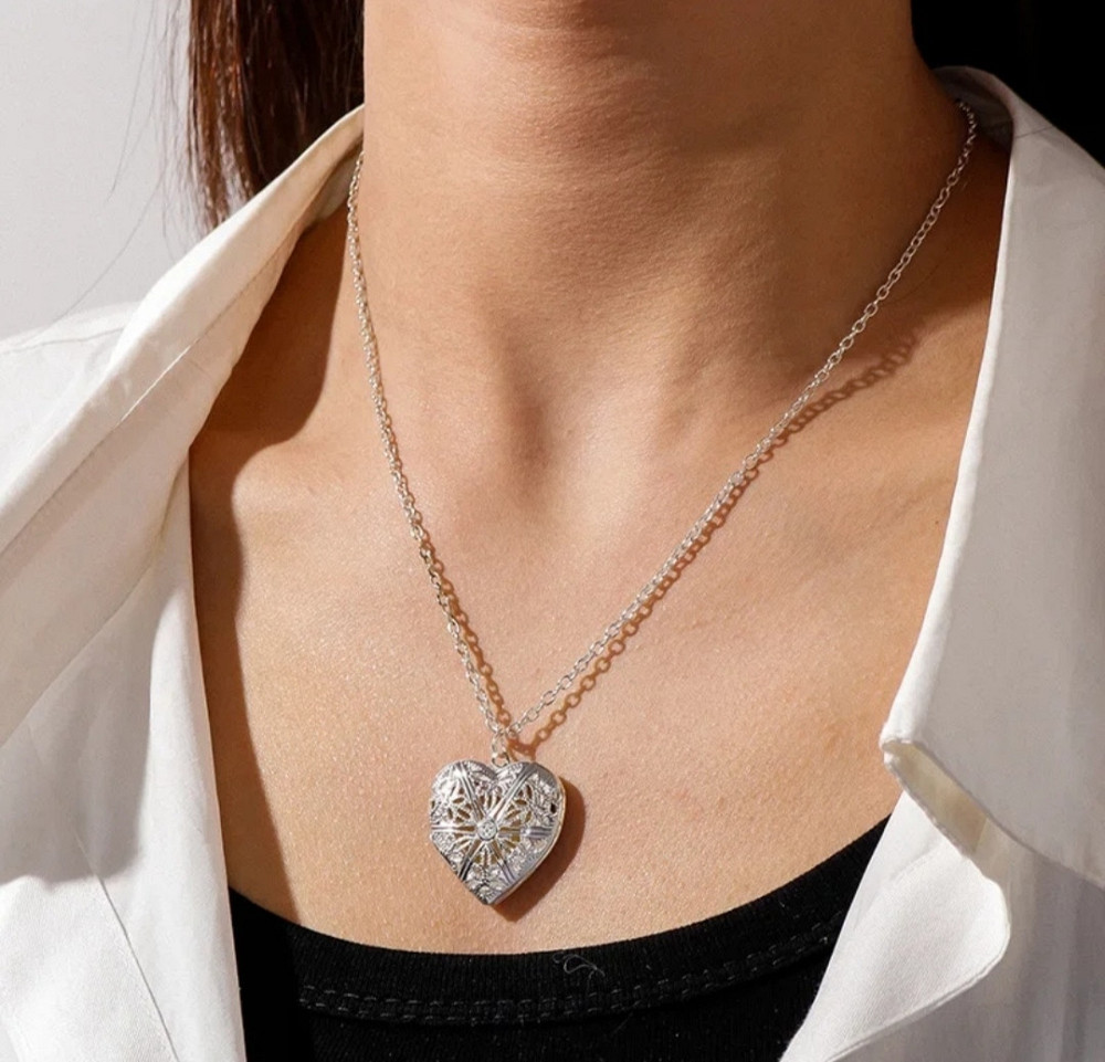 Підвіс "Серце" для фото з ланцюжком сріблястий Сміла - фото 2