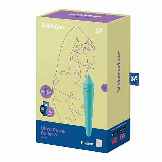 Мощная вибропуля с функцией управления с смартфона Satisfyer Ultra Power Bullet 8, бирюзовый Sex Aura Киев