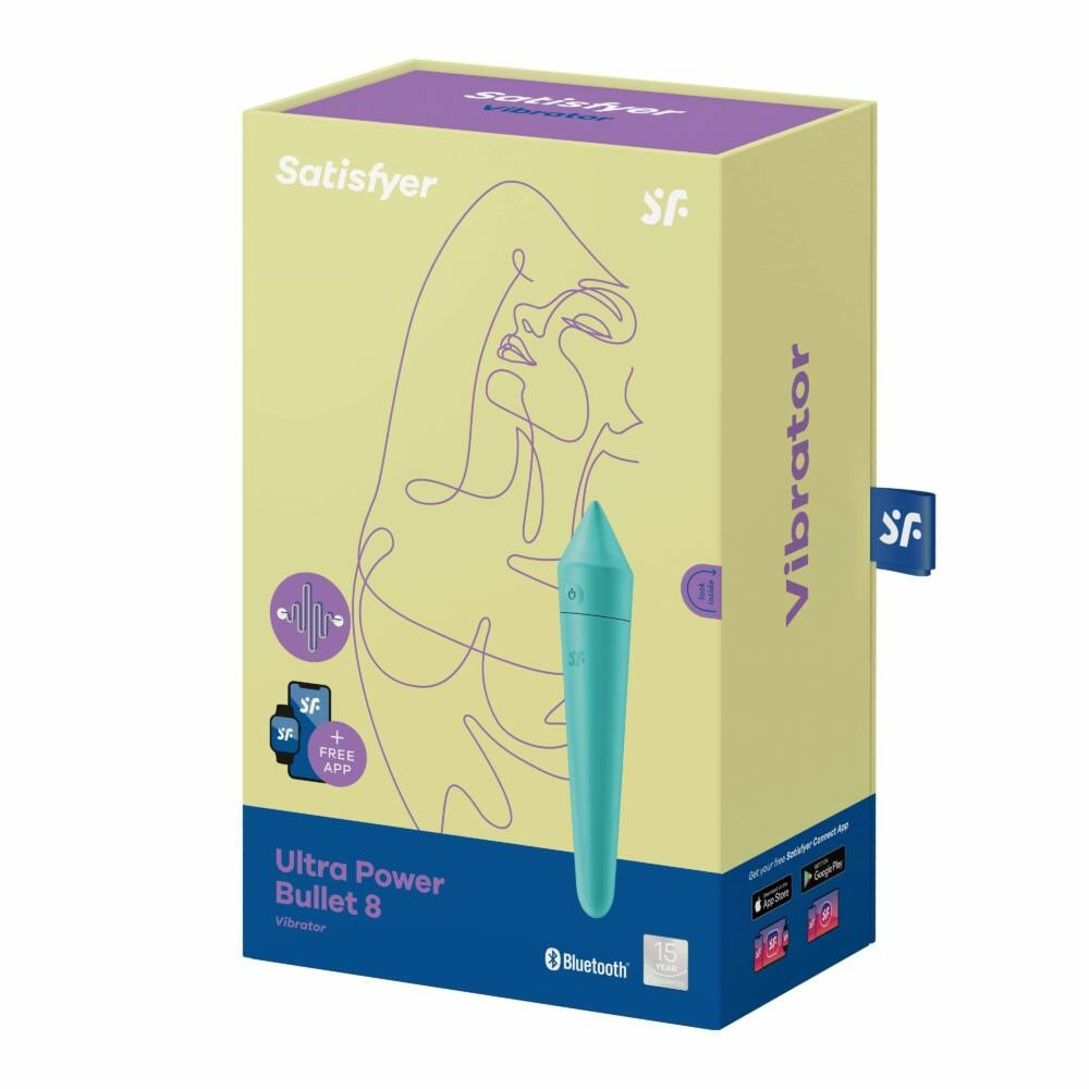 Мощная вибропуля с функцией управления с смартфона Satisfyer Ultra Power Bullet 8, бирюзовый Sex Aura Киев - изображение 5