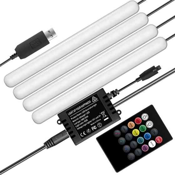 LED підсвітка для автомобіля RGB LED USB 5V із пультом Інтер'єр автомобіля 72 LED Light Bar Strip Київ