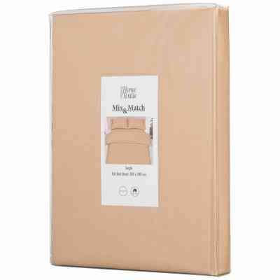 Простирадло Ardesto Mix&amp;Match 100% бавовна, сатин бежевий 240х260 см (ART2426FSI) Вінниця