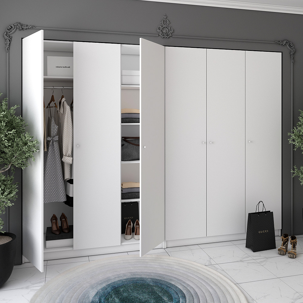 Комплект шаф для одягу Doros Промо (2 шт.) 270х48х204 см Білий (DRS-011215) Львів - фото 1