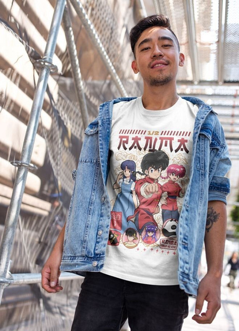 Футболка з аніме принтом Ранма Схампоо Руміко Такахасхі оверсайз (S/M/L) Чорний AnimeJ1003 Дніпро - фото 2