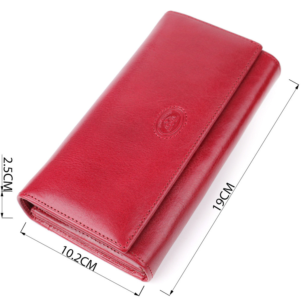 Вместительный женский кошелек из глянцевой натуральной кожи Tony Perotti 20893_1 (1911 rosso) Красный Киев - изображение 3