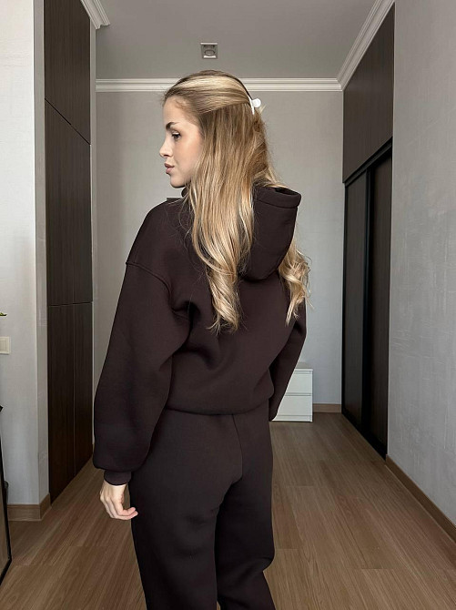 Женский теплый прогулочный костюм двойка: кофта и штаны турецкая трехнить на флисе 48/52 Одесса - изображение 6