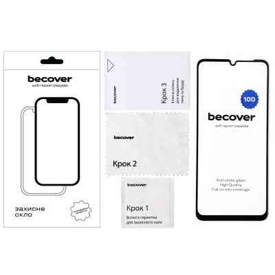 Стекло защитное BeCover Poco C65 10D Black (711527) Винница