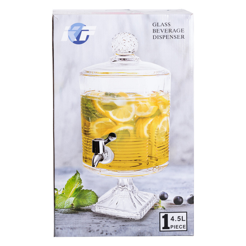 Лимонадниця з краном на підставці скляна 4,5 л HP-19-4 Коломия - фото 4