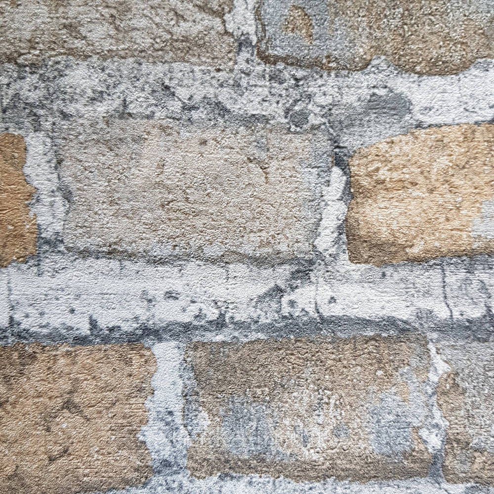 Обои виниловые на флизелине Rasch Factory 0.53х10,05 под кирпич серый коричневый кирпичный 428056 Киев - изображение 3