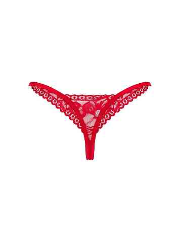 Мереживні стрінги Obsessive Lacelove thong XL/2XL Red, низька посадка Sex Aura Київ