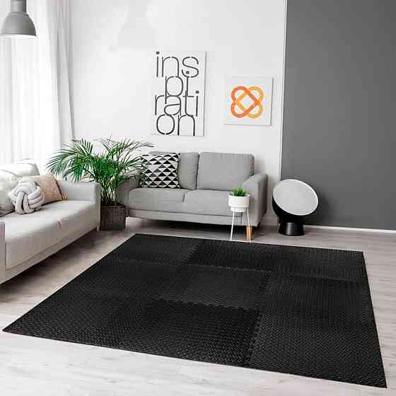 Пол пазл - модульное напольное покрытие 600x600x10мм Черное (МР15) SW-00001169 Киев