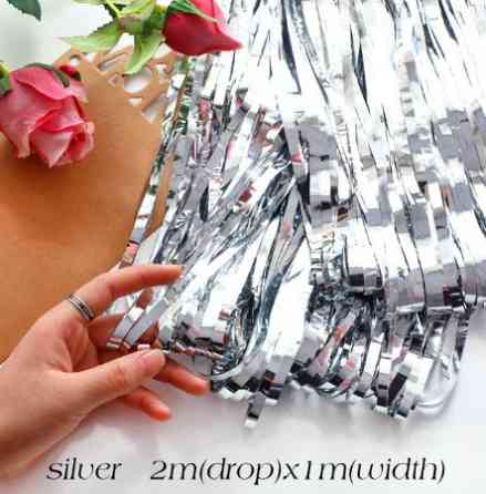 Дощик для фотозони 2 м на 1 м сріблястий Київ