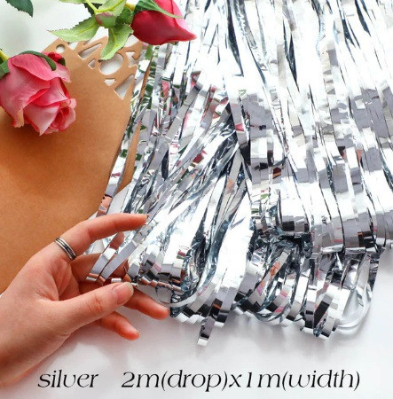 Дощик для фотозони 2 м на 1 м сріблястий Київ - фото 3