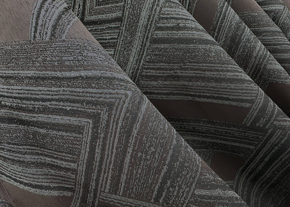 Комплект готовых штор VR-Textil Жаккард Mystery № 1621ш Серый с коричневым 150х290 см 2 шт (33-0543) Киев - изображение 6