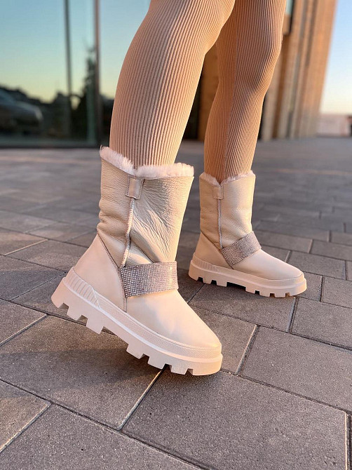 Marko Угги жіночі DE MARKO бежеві натуральна шкіра висота 12 см (4882) Коломия - фото 9