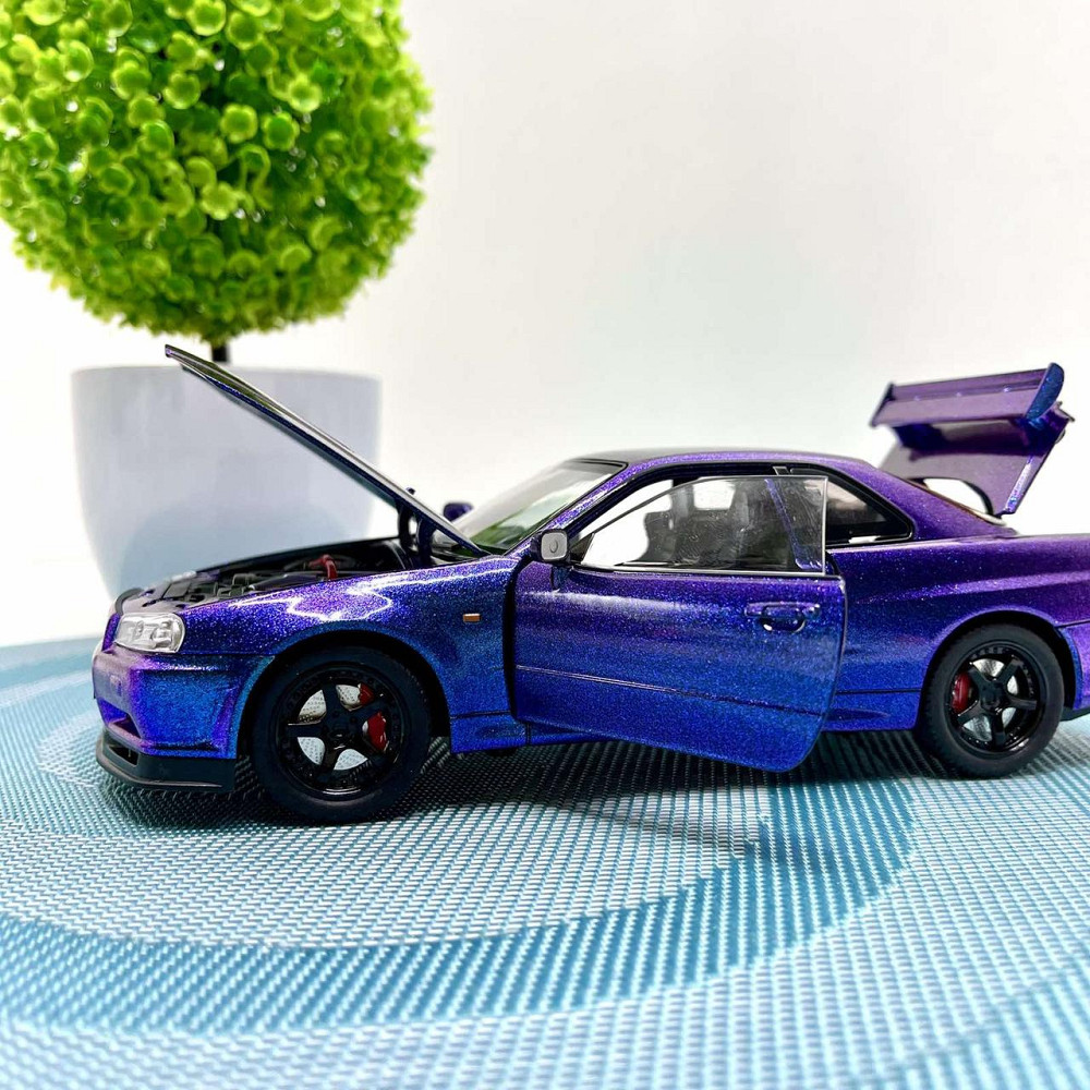 Машинка металева Авто Експерт Nissan GT-R 1:24 світло/звук відчиняються двері капот багажник Фіолетова (1990-21) Чернигов - изображение 9