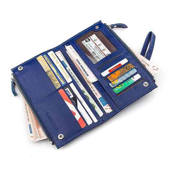 Гаманець жіночий ST Leather 18416 (ST420) з ременем на зап'ястя Синій Київ