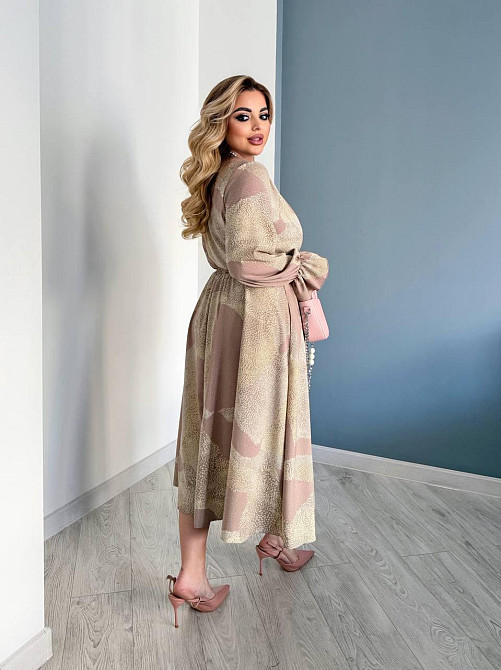Жіноча елегантна романтична максіплаття софт Бежевий, 58/60 Одеса - фото 3