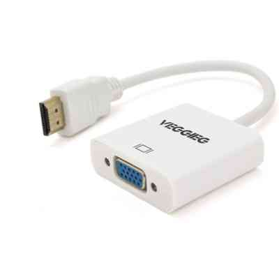 Перехідник HDMI M to VGA F 0.25m white VEGGIEG (YT-C-H-V1W) Вінниця