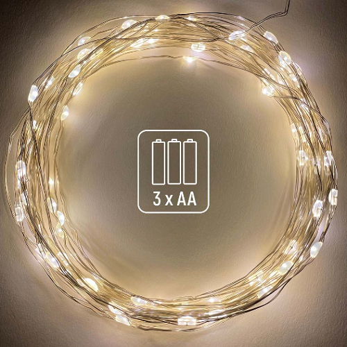 Світлодіодна гірлянда струна 100 Led 10м теплий колір (батарейки 3*AA) CW-G-100L10NB ColorWay Житомир - изображение 8