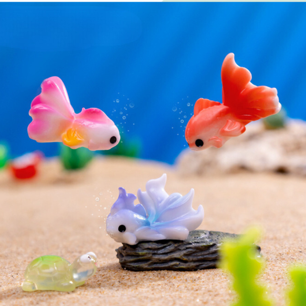 Набор миниатюрных фигурок золотые рыбки для флорариума, мини-сада, миниатюры, аквариума, поделок. Набір 3 шт Одесса - изображение 3