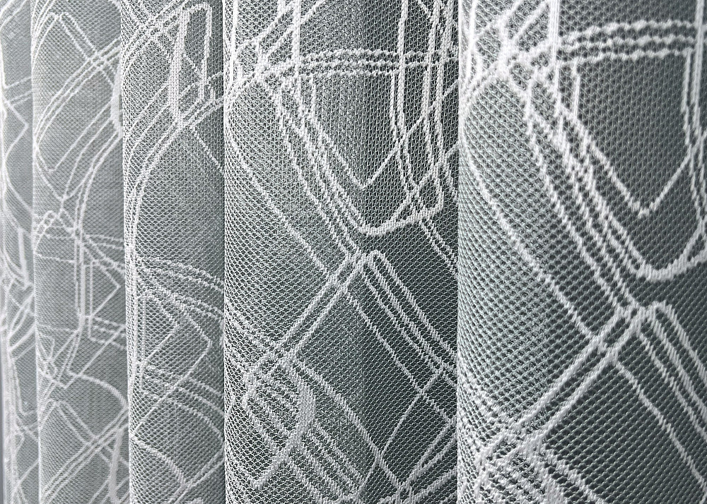 Тюль VR-Textil 1970т Жакард Сірий з білим 200х250 см (42-1254) Київ - фото 5