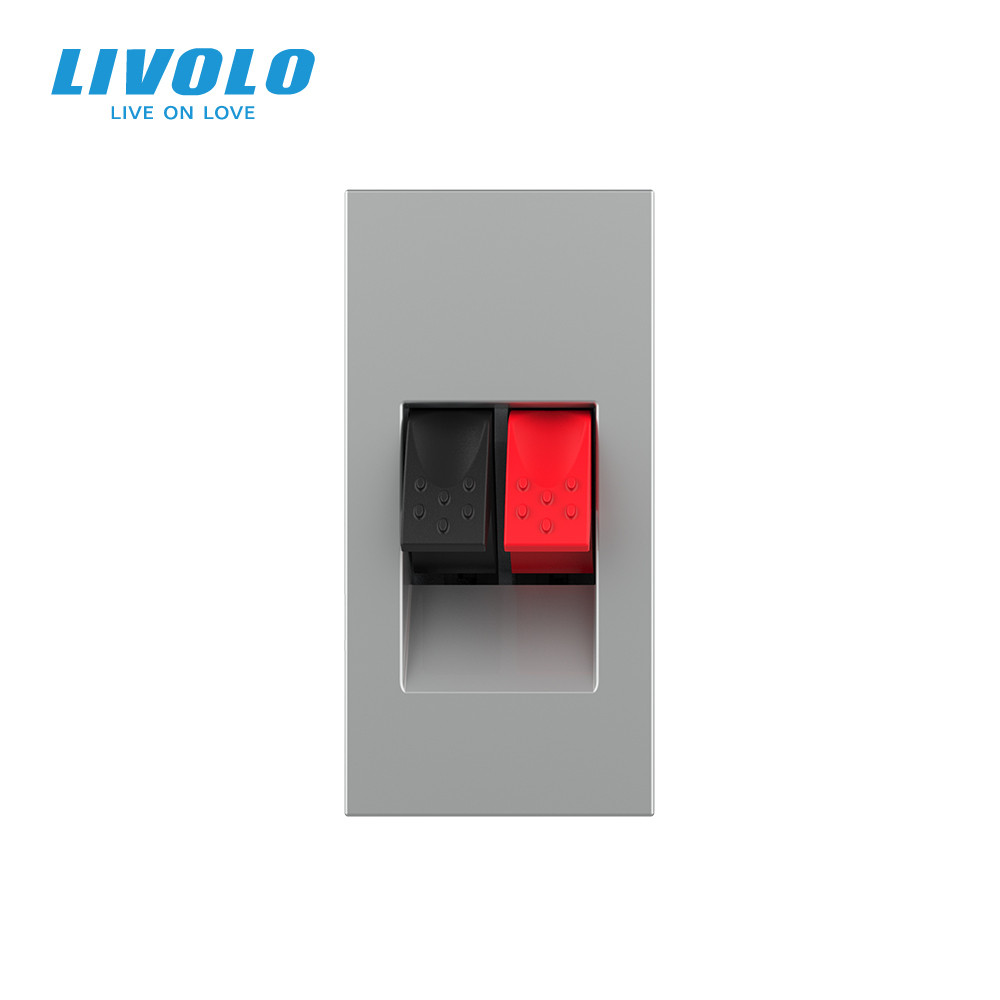 LIVOLO Hi-Fi аудіо розетка LIVOLO (Banana), сіра, для колонок і підсилювачів, модуль 0.5 поста Коломия - фото 9